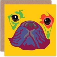 Artery8 French Bulldog Face Multi Coloured Art Card
