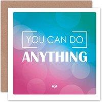 Wee Blue Coo You Can Do Anything Pink Inspiration Congratulations Card