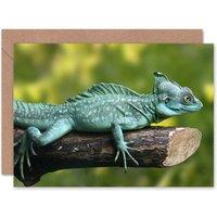 Artery8 Plumed Basilisk Lizard Reptile Animal Photograph Nature Card