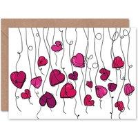 Artery8 Love Hearts String Anniversary Valentines Card
