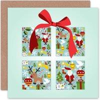 Artery8 Santa Decorations Present Christmas Card