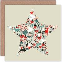Artery8 Star Decorations Deer Christmas Card