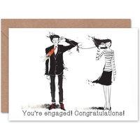 Artery8 Couple Engaged Congratulations Engagement Card