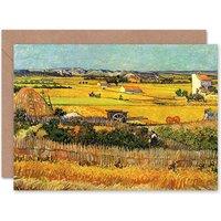 Artery8 Van Gogh Harvest At La Crau 1888 Landscape Painting Card