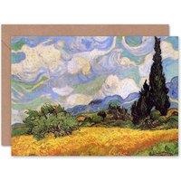 Artery8 Van Gogh Painting Wheat Field With Cypresses Landscape Card