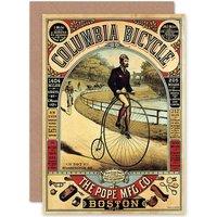 Artery8 Penny Farthing Bicycle Boston Usa Advertising Retro Greetings Card