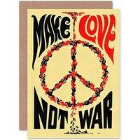 Artery8 60s Make Love Not War Peace Sign Card