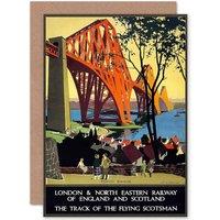 Artery8 Rail Flying Scotsman Forth Bridge Lner Uk Greetings Card