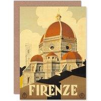 Artery8 Travel Florence Italy Basilica Santa Maria Fiore Greetings Card in Light Grey