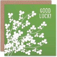 Wee Blue Coo Clover Green Spring St Patricks Floral Good Luck Card