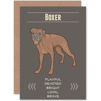 Artery8 Birthday Dog Boxer Greetings Card in Grey