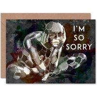 Artery8 I'm So Sorry Sad Harlequin Design Apology Card