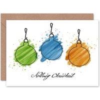 Artery8 Nollaig Chridheil Sceitse Baubles Gallic Christmas Card