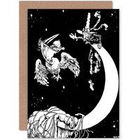Artery8 Lubin Moon Heath Robinson Pelican Baby New Baby Card