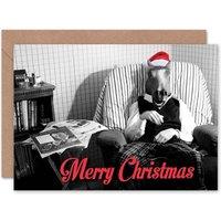 Artery8 Alternative Xmas Head Weird Funny Horse Christmas Card