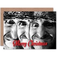 Artery8 Alternative Xmas Weird Three Face Funny Christmas Card