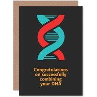 Artery8 Combined Dna Helix Funny Joke Congratulations New Baby Greetings Card in Black