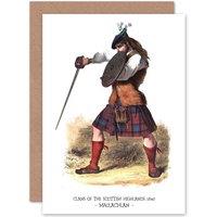 Artery8 Painting Book Clans Scottish 1845 Maclachlan Colour Greetings Card