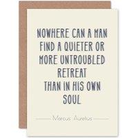 Artery8 Quote Motivation Soul Marcus Aurelius Greetings Card in Off-White