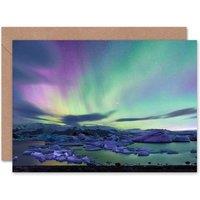 Artery8 Aurora Borealis Northern Lights Sky Iceland Landscape Card