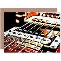 Artery8 Guitar Strings Pickup Music Retro Art Card
