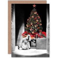 Artery8 Christmas Xmas Karloff Imhotep Mummy Horror Fun Greetings Card in Grey