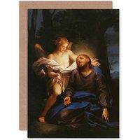 Artery8 Painting Allegory Mengs Christ Garden Gesthemane Greetings Card