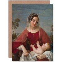 Artery8 Painting Allegory Biblical Schiavoni Madonna & Child Greetings Card