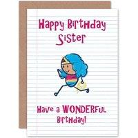 Artery8 Wonderful Wonder Woman Birthday Greetings Card in White