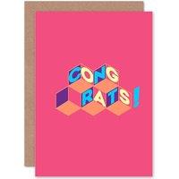 Artery8 Congratulations Blocks Pink Greetings Card