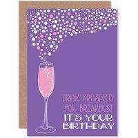 Artery8 Birthday Birthday Prosecco Friend Greetings Card in Purple