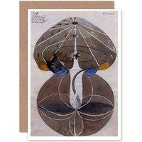 Artery8 Painting Geometry Hilma Af Klint No Date Untitled 02 Greetings Card in Grey