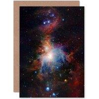 Artery8 Birthday Space Infrared View Orion Nebula Greetings Card in Black
