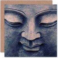 Artery8 Statue Buddha Head Face Birthday Card