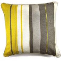 Fusion 'Whitworth Stripe' Modern Striped Filled Cushion 100% Cotton in Mustard | Size: 43 cm x 43 cm