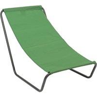 Harbour Housewares Folding Beach Lounger - Matt Black in Green