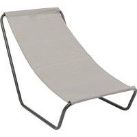 Harbour Housewares Folding Beach Lounger - Matt Black in Beige