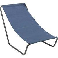 Harbour Housewares Folding Beach Lounger - Matt Black in Navy