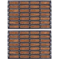 Nicola Spring Heavy Duty Scraper Door Mat - 60 x 40cm - Set of 2 | Size: 40 cm x 60 cm
