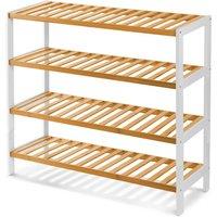 Keplin 4-Tier Bamboo Shoe Rack - Wooden Shoe Organiser with Large Capacity in Natural