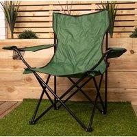 Samuel Alexander Outdoor Green Folding Camping Chair with Armrests & Cupholder