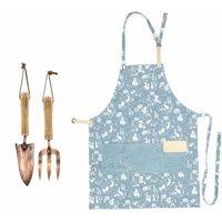 Beatrix Potter Peter Rabbit 3 Piece Garden Apron & Tool Set in Baby Blue
