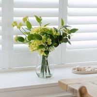 Scottish Everlastings Ltd 41cm Green Hydrangeas in Glass Vase
