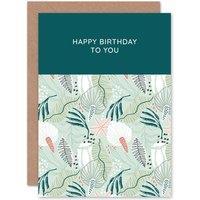 Wee Blue Coo Calla Lily Flower Pattern Floral Happy Birthday Card