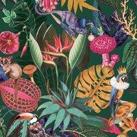 Holden Dcor Wonderland Tropical Wallpaper in Green
