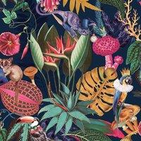 Holden Dcor Wonderland Tropical Wallpaper in Navy