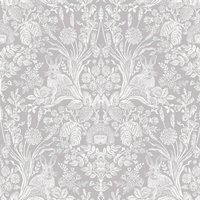 Holden Dcor Harlen Woodland Damask Wallpaper in Grey