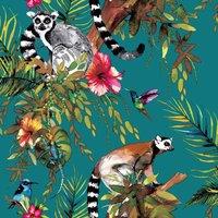 Holden Dcor Lemur Wallpaper in Teal