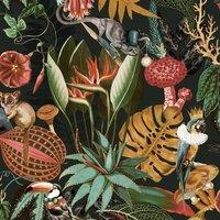 Holden Dcor Wonderland Tropical Wallpaper in Black