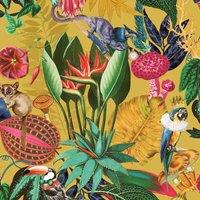Holden Dcor Wonderland Tropical Wallpaper in Yellow